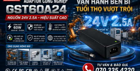 Adaptor 24V 2.5A Công Nghiệp Chính Hãng Hiệu Suất Cao
