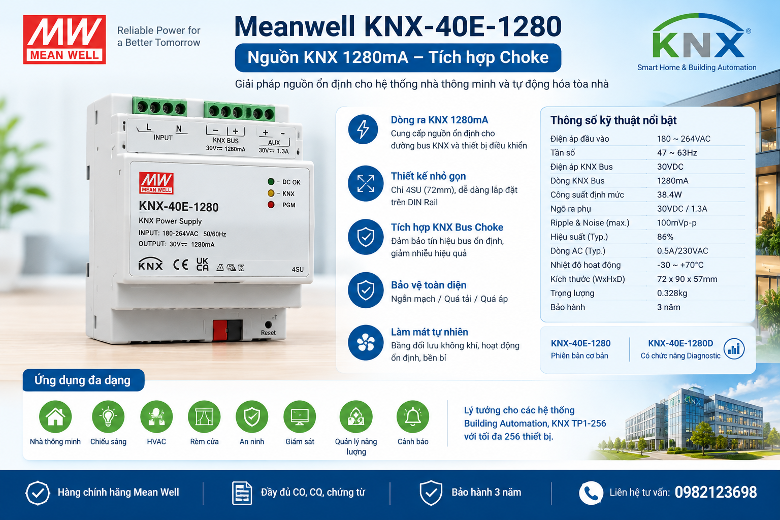 Nguồn Meanwell KNX 40E 1280
